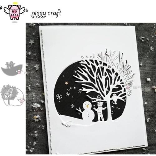 Piggy Craft metal cutting dies cut die mold Snowman boy circle frame Scrapbook paper craft knife mould blade punch stencils dies