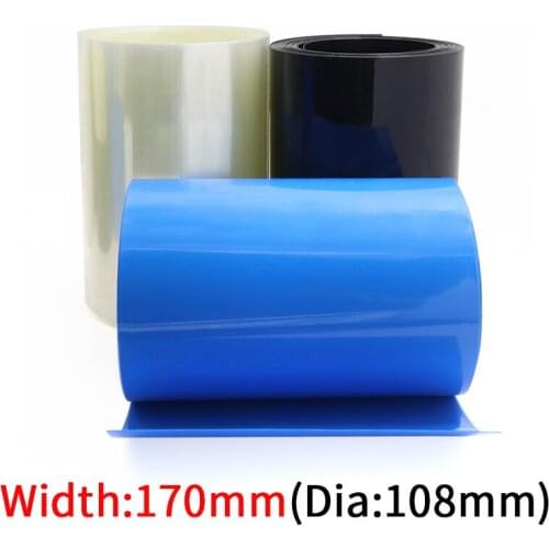 Dia 108mm PVC Heat Shrink Tube Width 170mm Lithium Battery Insulated Film Wrap Protection Case Pack Wire Cable Sleeve Colorful