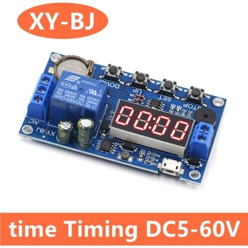 Real Time Timing Delay Timer Relay Module DC 5-60V Switch Control Board Module Clock Synchronization Multiple Mode Control XY-BJ