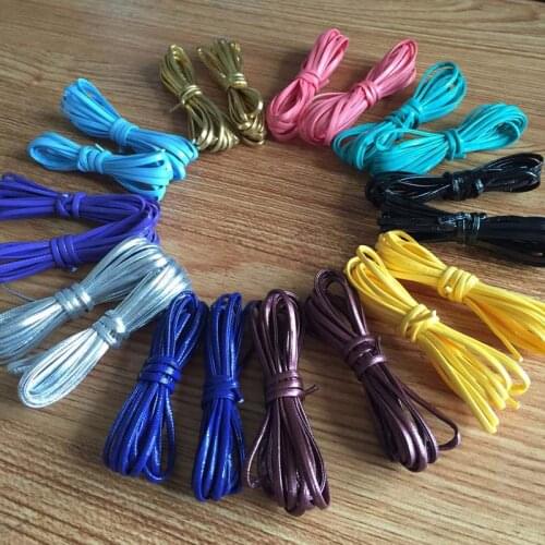 10 Available Colors 1.6 Meter 3mm Flat Faux Leather Rope String DIY Accessories for Necklace Bracelet