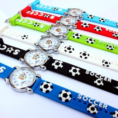 10pcs/Lot, Mixed 3D Watch Sport Football Style Silicone Band Children Quartz Watch Boy Watch Girls Watch Cartoon Wristwatch Gift