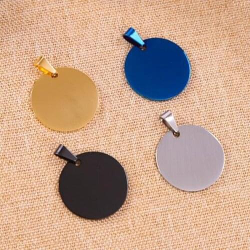600Pcs 25MM Blank Personalized Stainless Steel Pendant Charm Military DIY Dog Pet Tags Key Chains Both Mirror Polished Jewelry