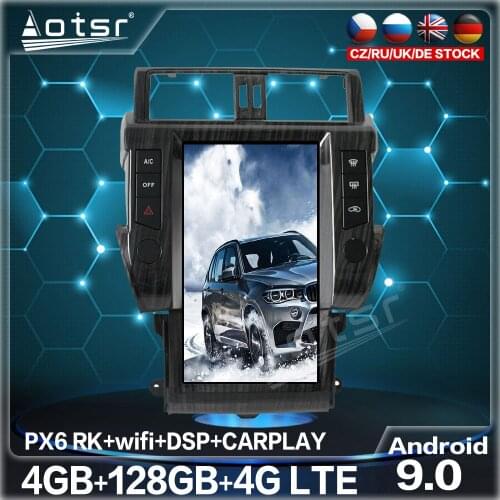 128GB For Toyota Land Cruiser Prado 150 2014 - 2017 Tesla Big Screen Android Car Radio Multimedia DVD Player GPS Navigation Unit