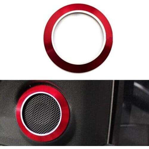 2pcs Car Interior Aluminium Alloy Door Stereo Speaker Cover Trim Ring Decoration For Mitsubishi ASX 2013 2014 2015 Car Styling