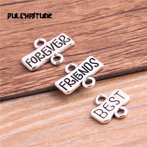 20pcs MIX rectangle Letter Connectors for Bracelets Metal Fashion Connector Charms Fit DIY Jewelry Making