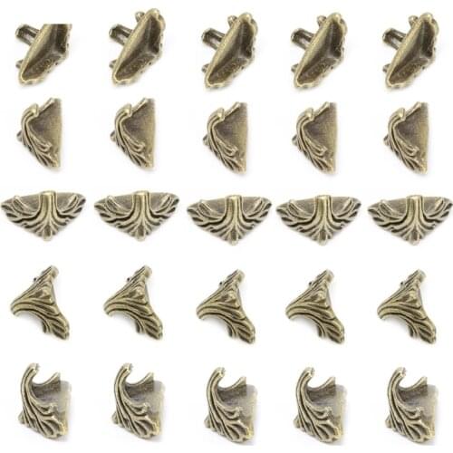30Pcs Decoration Corner Bracket Antique Jewelry Wooden Box Foot Leg Corner Protector Crafts Furniture Fittings Hardware