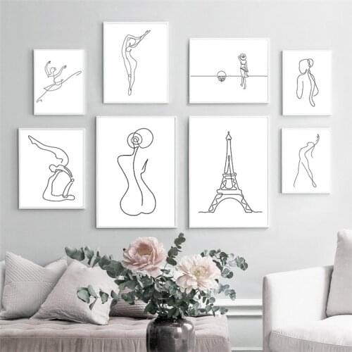 Abstract Minimalist Line Artwork Figure Canvas Painting Wall Art Picture Modern Art Poster and Print Home Decor Dormitory Design