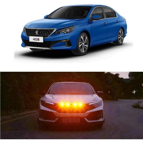 Car Accessories Grille Light Lamp For Peugeot 408 5008 605 607 806 807 EXPERT RCZ 1007 106 107 108 partner rifter traveller
