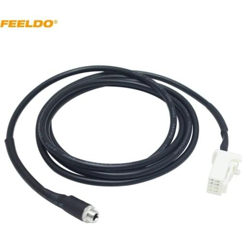 FEELDO Car Aux Audio Input Media Data Wire Adapter 8-Pin Port for Subaru Forester 6-Disc CD 3.5mm Female Aux Electronic Cable
