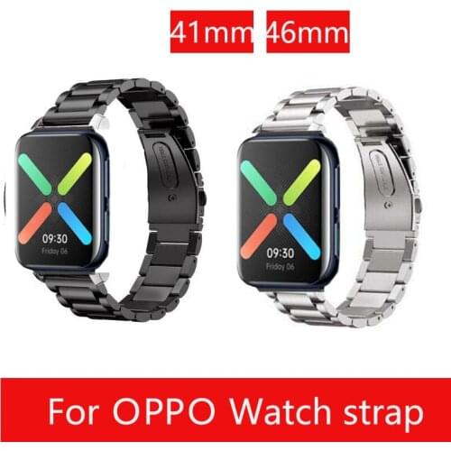 2020 WristBand Stainless Steel Bracelet metal Strap for OPPO watch band 41mm 46mm