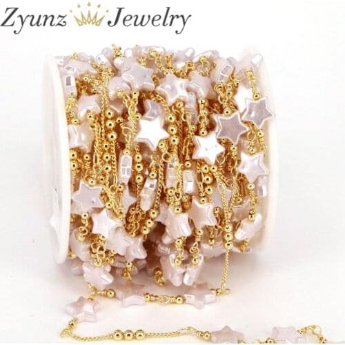 5 Meters, Gold Color Nature Star Shell Chains for Bracelets Necklace Ankles Jewelry Making DIY Accessories
