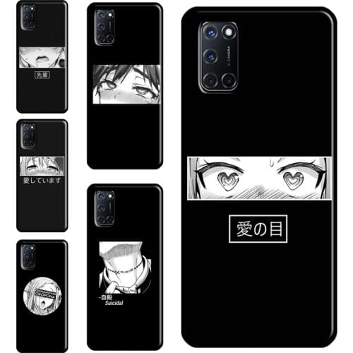 Japanese Anime Aesthetic Case For OPPO A52 A72 A92 A83 A91 A93 A15 A3S A5S A1K F7 Reno2 Z A31 A53 A5 A9 2020 Cover