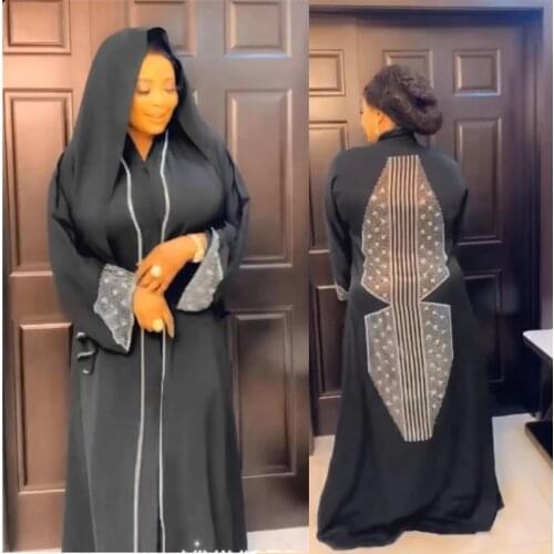 Black Abaya Dubai Turkey Muslim Hijab Dress 2021 Caftan Marocain Arabe Islamic Clothing Kimono Femme Musulmane Djellaba