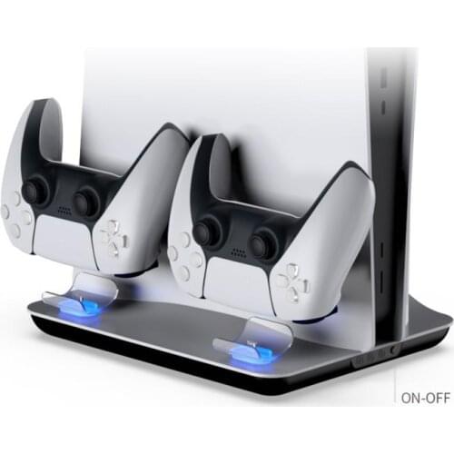 For PS5 Gamepad Vertical Stand with Cooling Fan Dual Controller Charger Console Charging Station Fan Cooler For Playstation 5