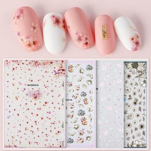 Nail label peach blossom cherry blossom spring nail applique thin 3D nail polish UV Nail Sticker