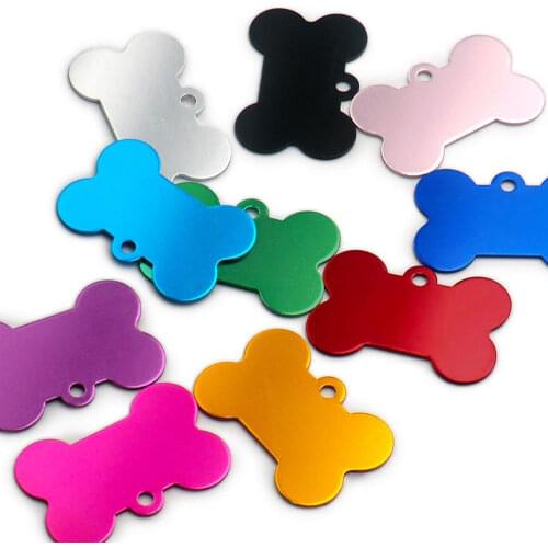 Wholesale 20 pcs Dog ID Tag Pet Bone Tags Nameplate Personalized Dog Puppy Tags Customized Dog Pet Name Phone Address No. Tag