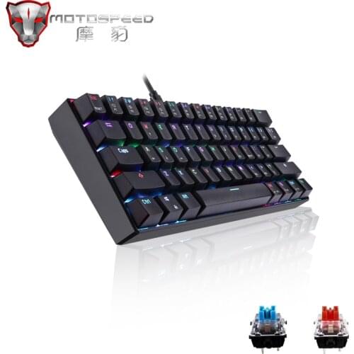 Genuine Motospeed CK61 RGB Gaming Mechanical Keyboard 61 Keys USB Wired LED Backlight Portable Keyboards for PC Computer Gamer