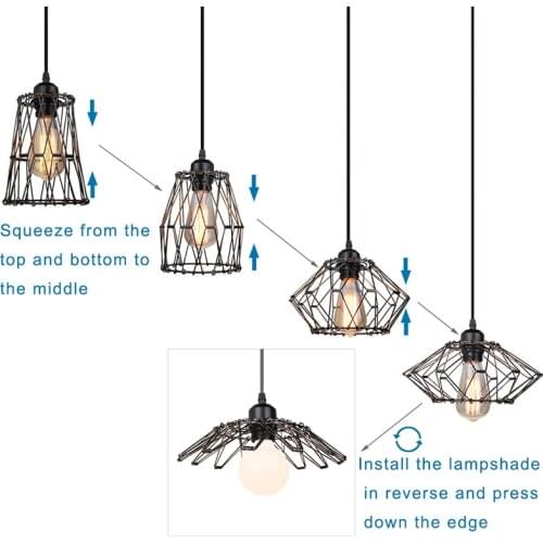 Creative DIY Changeable Pendant Light Minimalist Bar Table Pendant Lamp Industrial bedroom bedside Iron Deformable Hanging Light