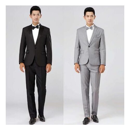 Chorus mariage groom wedding suits for men blazer boys prom suits fashion slim masculino latest coat pant designs black silver