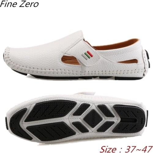 New Breathable Brand Loafers Men Leather Casual Shoes Summer High Quality Adult Slip-On Moccasins Men Sneakers Male Footwear