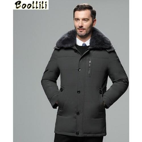New Men Down Coat Fashion Winter Down Jacket Long Parka Thicken 70% Duck Down fox Fur Collar -30C Free Shipping