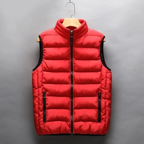 Mens winter down cotton vest Korean version of the trend of slim vest youth autumn and winter all-match vest jacket
