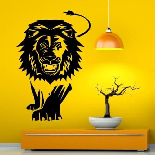 Lion Wall Decal Predator Animal Vinyl Stickers Housewares Art Interior Design Removable for Home Bedroom Decor Wallpaper X256