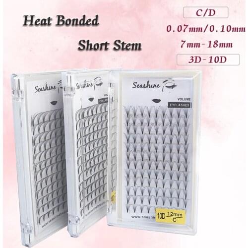 Seashine Premade Fans Volume Lashes Short Stem Natural Soft Faux Mink Lashes Eyelash Extensions