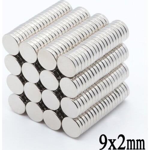 500pcs 9x2 mm neodymium magnet N35 Small Disc Round Super Strong magnets 9x2 mm Powerful Rare Earth Neodymium Magnets 9x2 mm