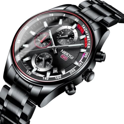 NIBOSI Sports Watch Men Waterproof Full Stainless Steel Luxury Brand 2019 Men Watches Military Army Wristwatch Relogio Masculino