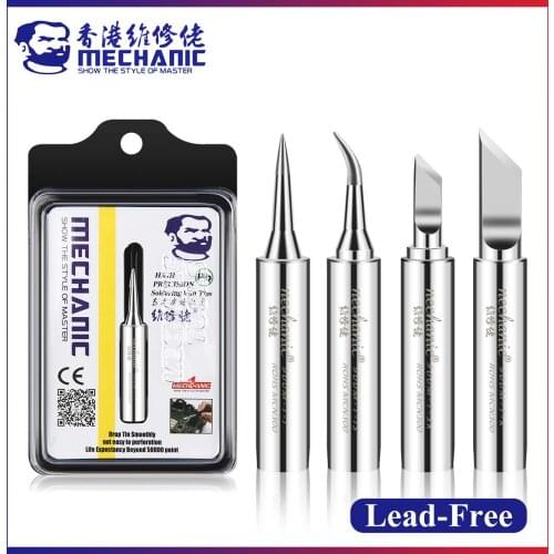 MECHANIC Original 4pcs 900M-T Lead-Free Pure Copper Electric Soldering Iron Tip Welding Tip BGA Solder Repair Station Tool Kit