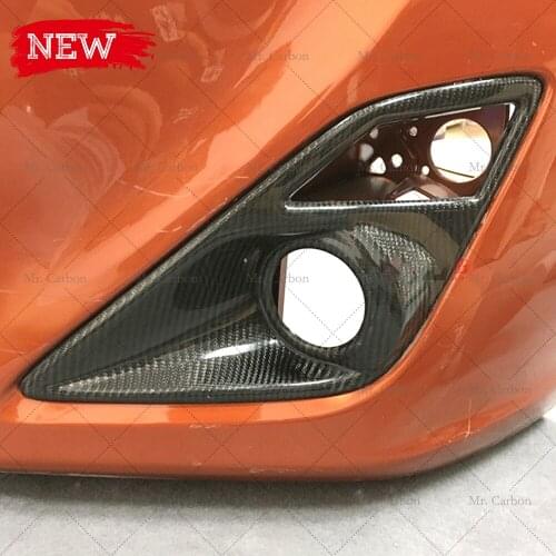FOR GT86 BRZ 2012-2015 CARBON FIBER/ABS FRONT BUMPER LED FOG LIGHT BEZEL COVERS TRIM GT86 BRZ CARBON FOG LAMP CANARD COVER
