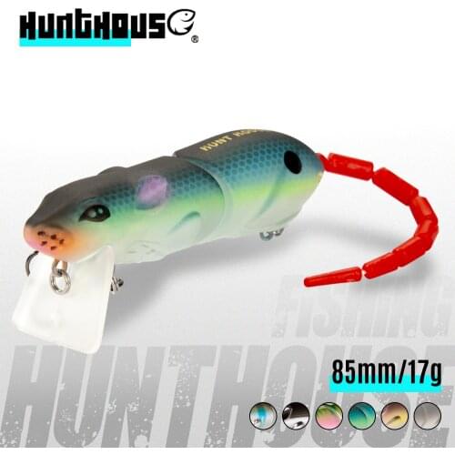 Hunthouse rat lures mouse lures 135mm 17g two tails floating fishing lure for fishing seabass bass lure Artificial Bait lerrue