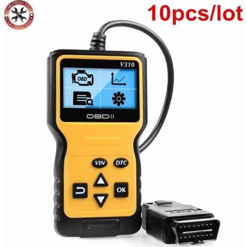 10pcs OBDII EOBD Read/Clear Fault Scan Tool V310 OBD2 Code Reader Digital Display OBD2 Scanner ELM 327 Car Auto Diagnostic Tool
