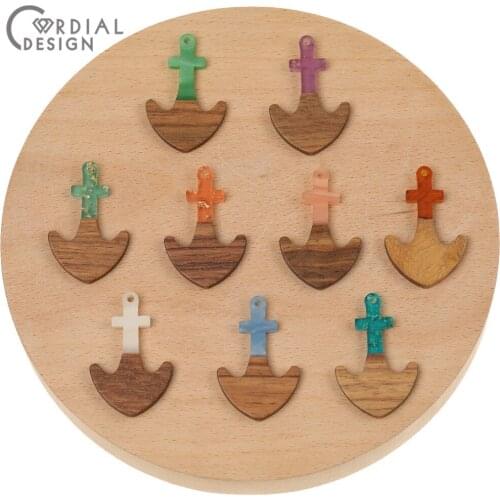 Cordial Design 50Pcs 25*38MM Earrings Accessories/DIY Making/Jewelry Findings Components/Hand Made/Natural Wood & Resin/Pendants