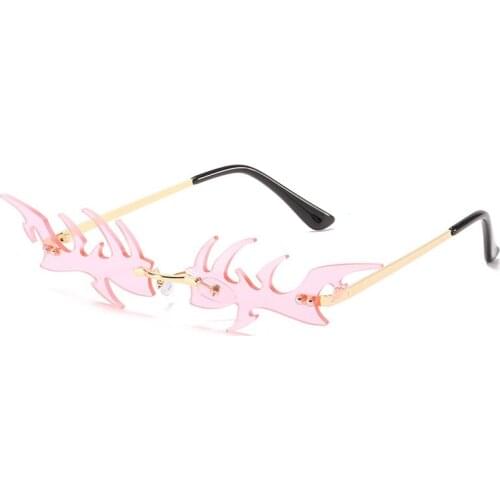 Rimless Sunglasses Women Designer Sun Glasses Pink Shade for Female Fashion Party Eyeglasses Trends Eyewear Sexy Oculos Gafas