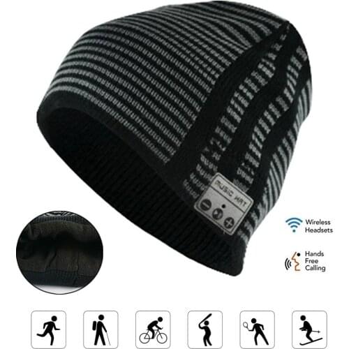 Running Skiing Sports Warm Beanie Hat Bluetooth Earphone Music Hat Winter Wireless Headphone Cap Headset for Boys Girls