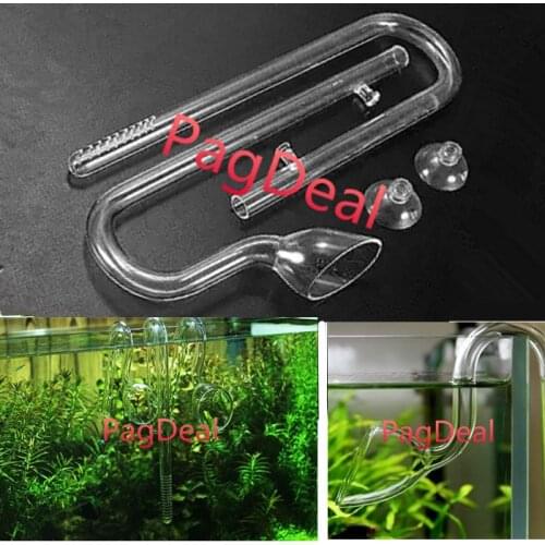 1 Set Aquarium 12/16mm Glass Lily Pipe Inflow Outflow Tube with Sucker for Fish Planted Tank Water Skimmer Filter Tubing