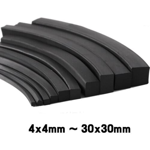 1/2/3/5Meter Black Solid NBR Nitrile Rubber Seal Strip Square Section 4x4mm~30x30mm Oil Heat Resist