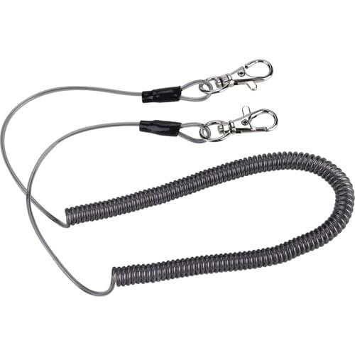 Retractable Coiled Fishing Lanyard Safety Rope Fishing Rod Anti-lost Strap with S Shape Buckle Fishing Tackle