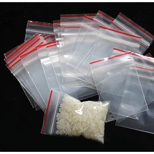 100pcs Sealed Food Storage Bag Transparent Self Sealing Plastic Food Bags Gift Candy Bag Pouch Jewelry Reclosable Sealed Bag