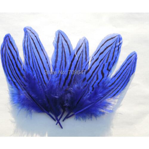 100Pcs/Lot!7-10cm Long Royal Blue/Royal Blue Silver Pheasant Feathers for Craft/Millinery/Jewellery/Fascinators,Plumas Decorati
