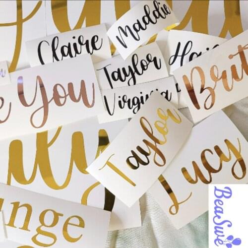 Personalized Custom NAME Vinyl Wall Decal Sticker Car Window Bumper DIY Name Lettering Door Stickers Size 12cm/18cm/29cm/57cm