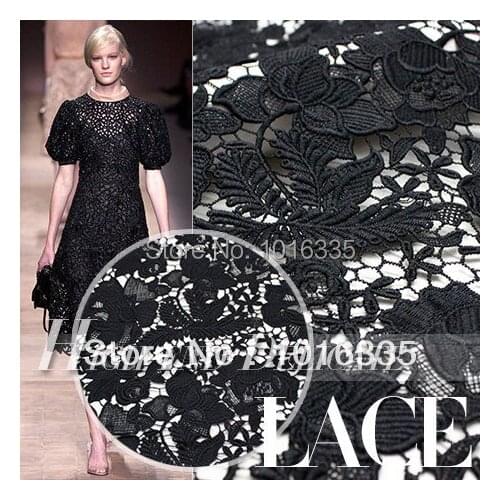 2014 Heavy water soluble lace fabric polyester filament light, hollow droplets dimensional flowers, dress fabrics $27/yard