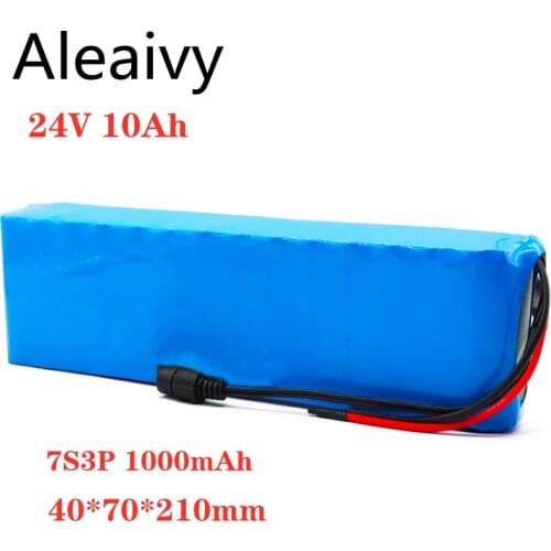 2020 NEW 24V Battery 7S3P 29.4V 10Ah Li-ion Battery Pack with 20A Balanced BMS for Electric Bicycle Scooter Power Wheelchair +2A