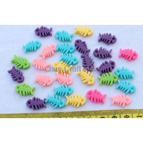 300pcs Resin FishBone Decoden Cabochons 17mm - Cell Phone Decor, Hair Accessory Supply, Embellishment, DIY Project Supply