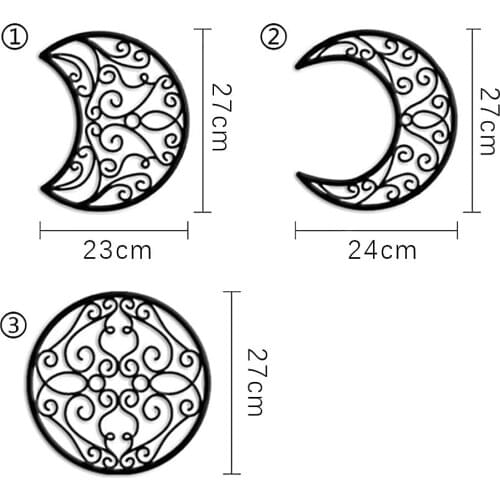5x Nordic Wooden Moon Phase Decorative Wooden Moon Phase Office Wall Decor