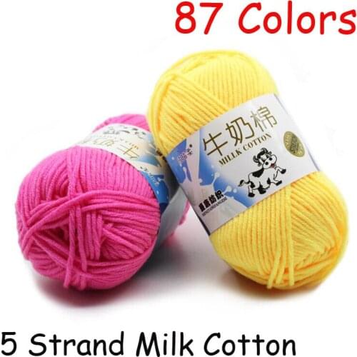 87 Colors 50g/set Milk Cotton Yarn 5 Strand Fine Quality Soft Warm Crochet DIY Hand-Knitting Thread For Sweater Hat Scarf