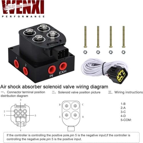 Auto/motorcycle 12V Solenoid Valve Air ride Suspension manifold valve (0-200psi) Control Air Bag Suspension