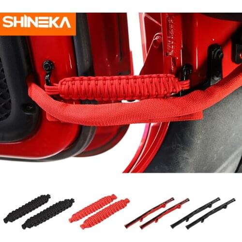 SHINEKA Car Adjustable Door Restriction Limitation Protection Rope Strap for Jeep Wrangler JK JL 2011-2018 Door Limiting Hinge